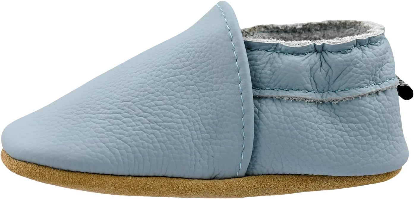 

Детские кожаные обувь iEvolve, мягкие ходунки, пинетки-мокасины для малышей, голубой