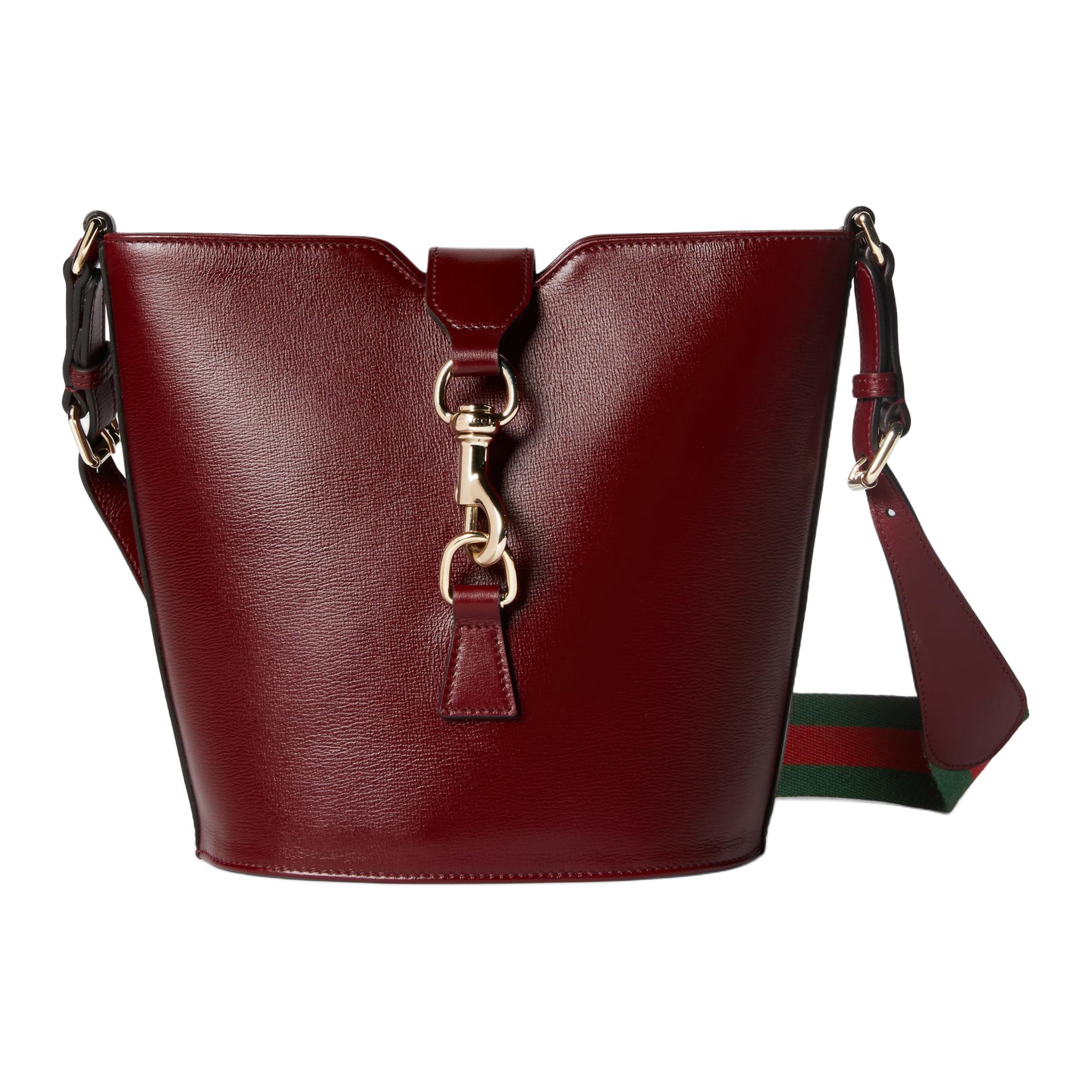 

GUCCI Кожаная патинированная сумка ведро через плечо кроссбоди мини женская бордо