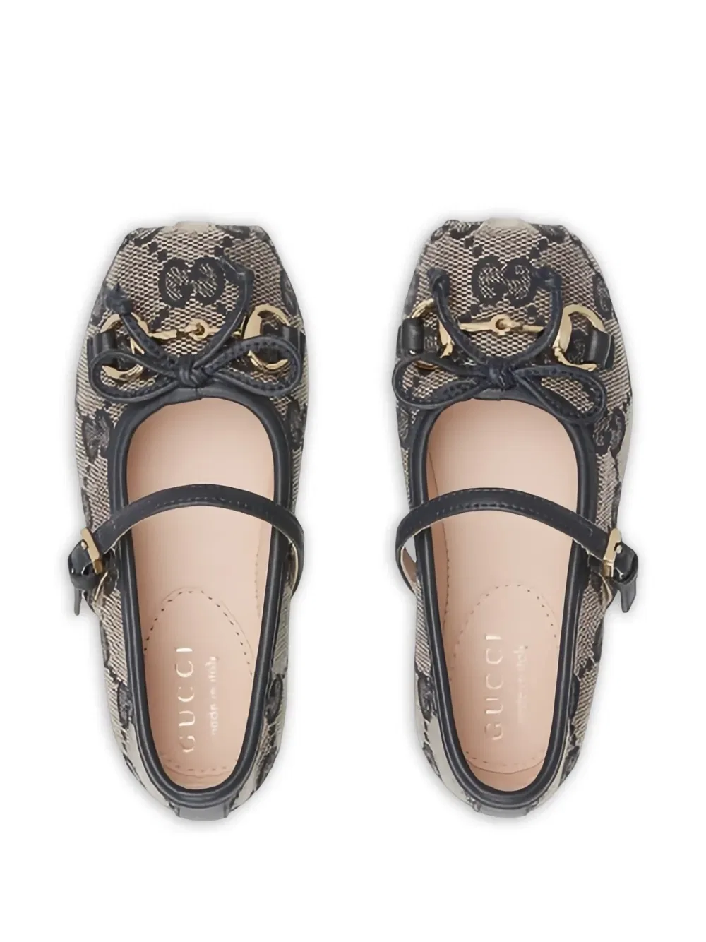 Балетки с логотипом Gucci Kids, нейтральный — фото 3