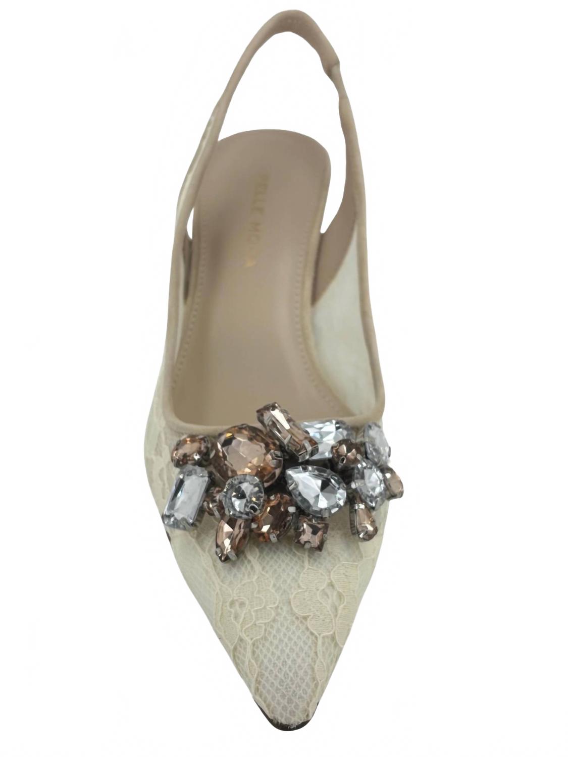 Женские мюли Adenn Kitten Heel на шлейке бежевые PELLE MODA — фото 3