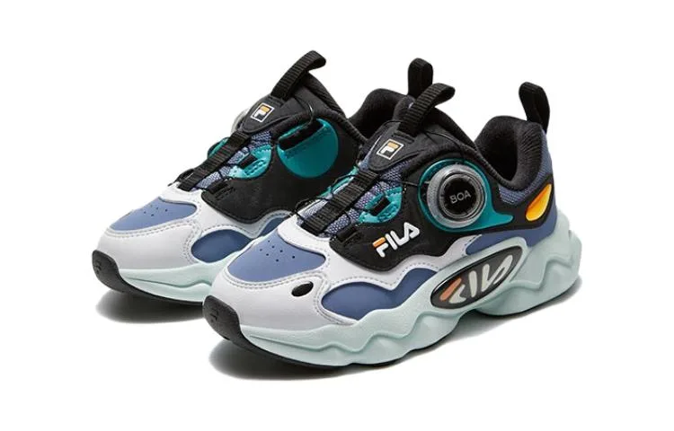 FILA KIDS Детские кроссовки для бега с низким верхом из искусственной кожи, устойчивые к износу, с вентиляционными окнами, цвет небесно-голубой — фото 4
