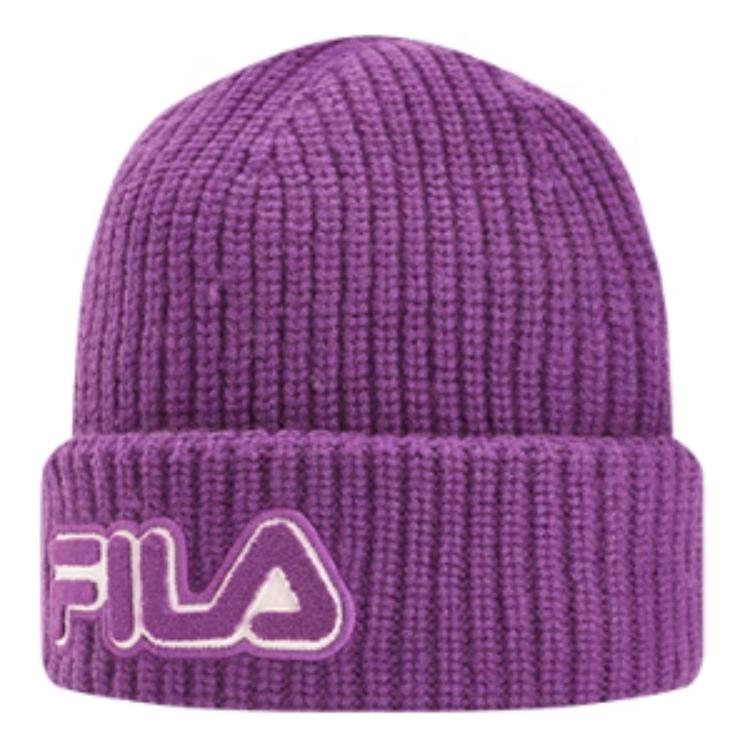 

FILA Фиолетовая вязаная шапка унисекс из овечьей шерсти, Purple