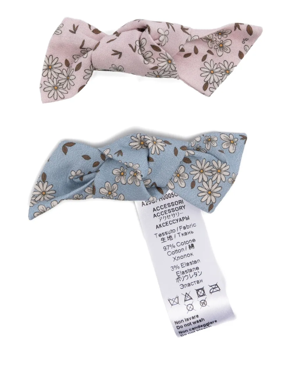 

Набор из двух заколок для волос с цветочным принтом Il Gufo, синий