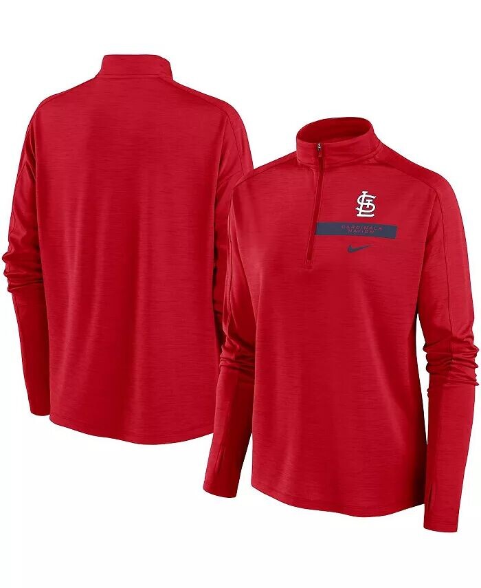 

Женская красная майка St. Louis Cardinals Primetime Local Touch Pacer с застежкой-молнией на четверть оборота Nike