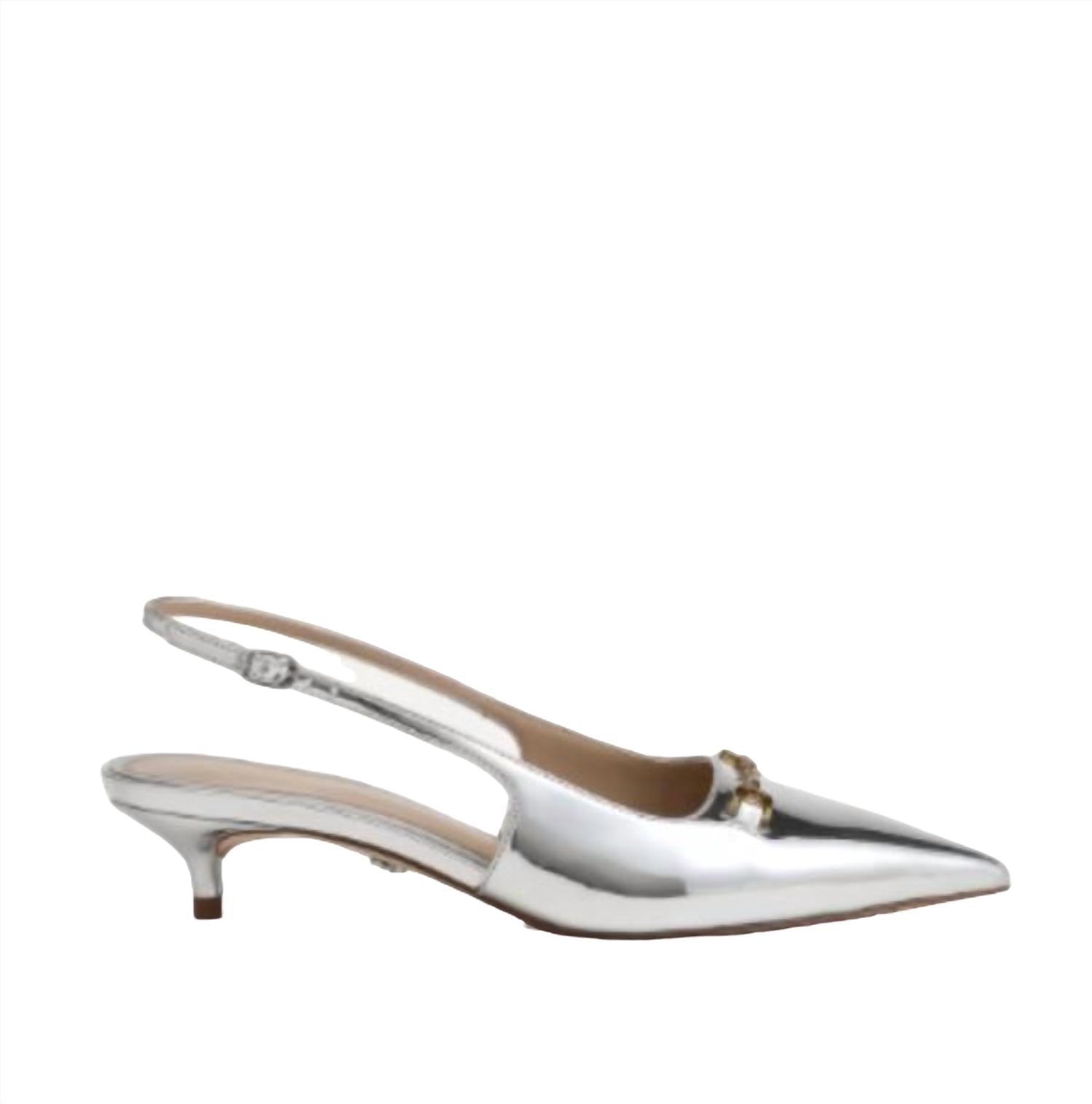 Туфли-лодочки Fitzgerald Slingback в мягком серебристом цвете Sam Edelman, цвет soft silver — фото 2