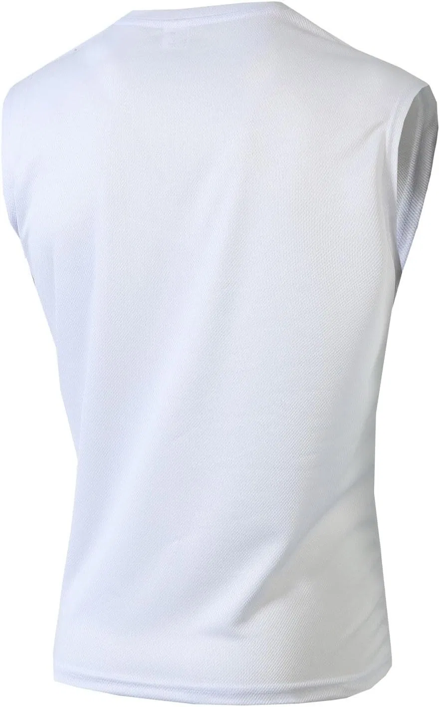 Мужской топ для активного отдыха Ice Silk Mesh Athletic Sleeveless, белый — фото 4