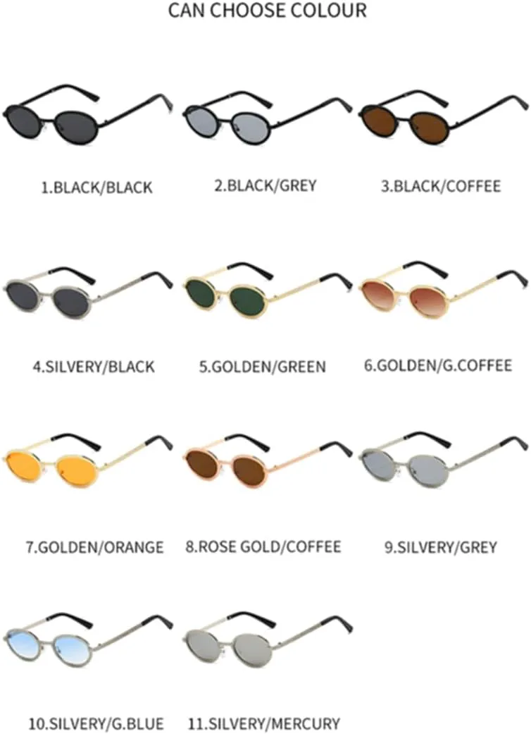 

Винтажные овальные металлические солнцезащитные очки для женщин и мужчин, роскошные солнцезащитные очки с защитой от УФ-излучения UV400 TOIPASTN, Lss045-c6