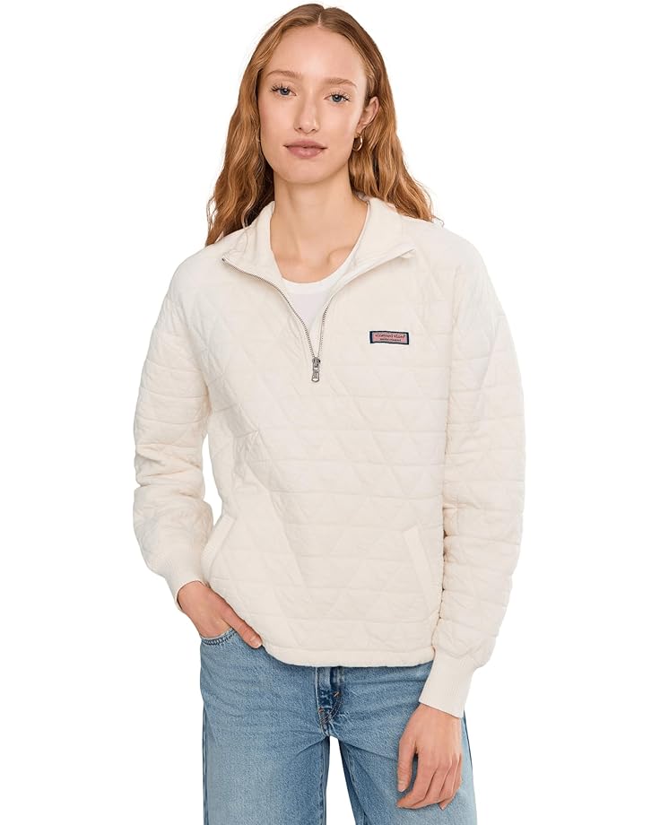 

Женская стеганая худи Vineyard Vines 1/4 Zip, Marshmallow