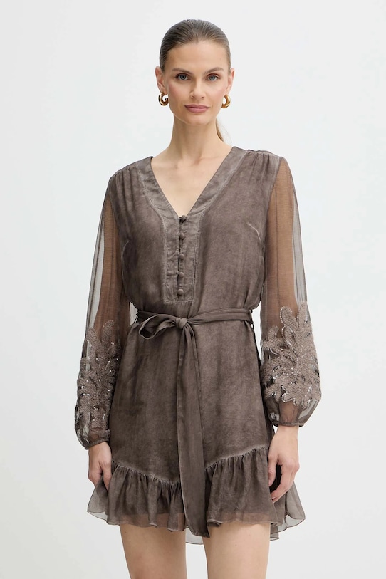 

Шелковое платье КАМИЛЛА Guess, коричневый