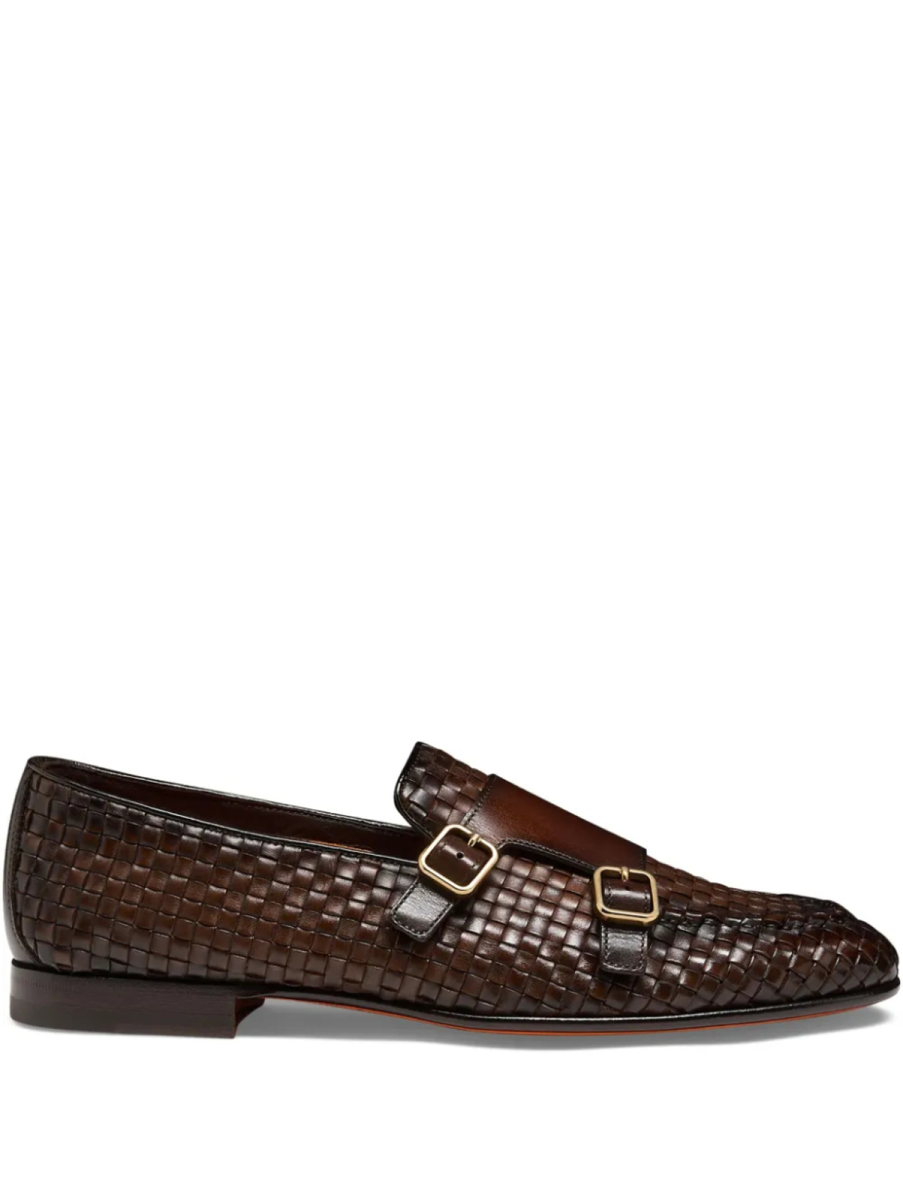 

Плетеные туфли монки Santoni, коричневый
