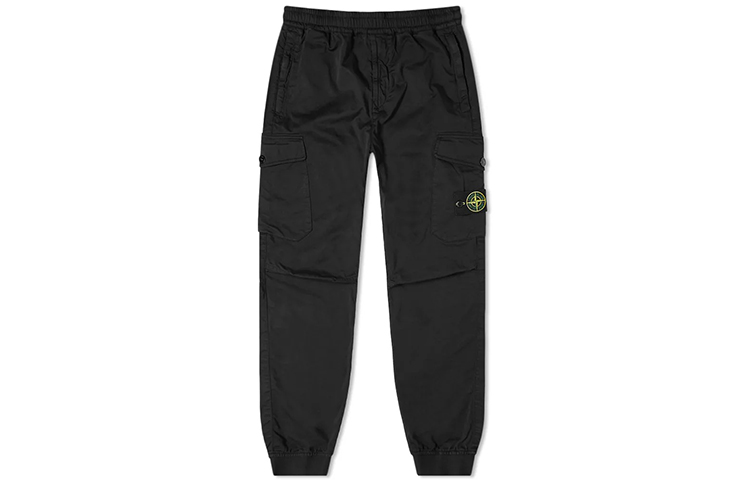 

Брюки-карго мужские Stone Island с карманами на штанинах, черный