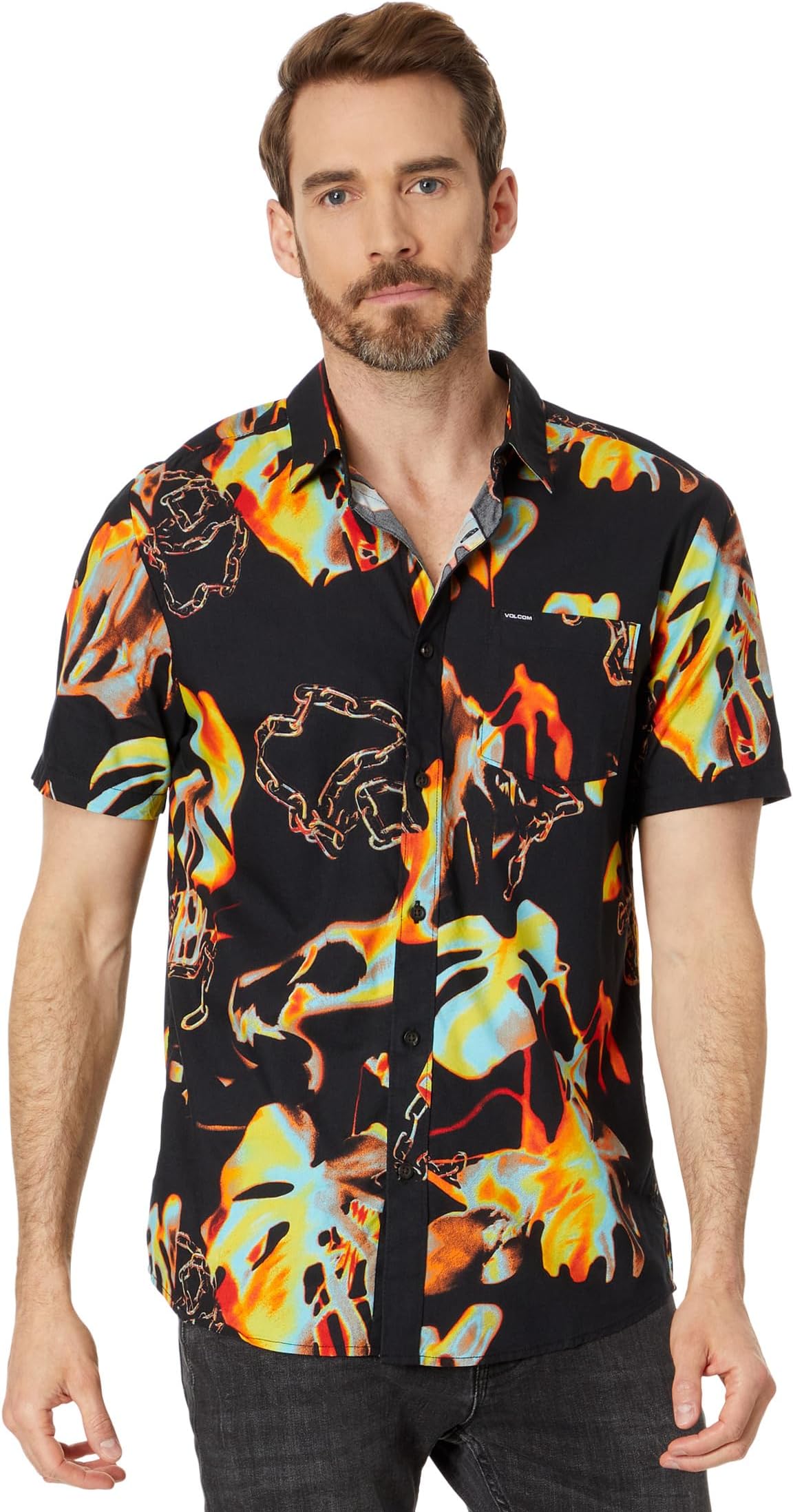 

Рубашка Volcom Paradise Bound Short Sleeve Woven, черный