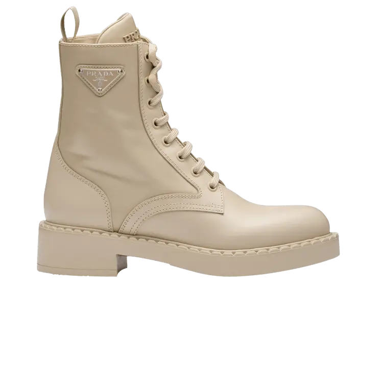 Ботинки Prada Wmns Brushed Leather and Re-Nylon Ankle Boot Desert Beige, коричневый