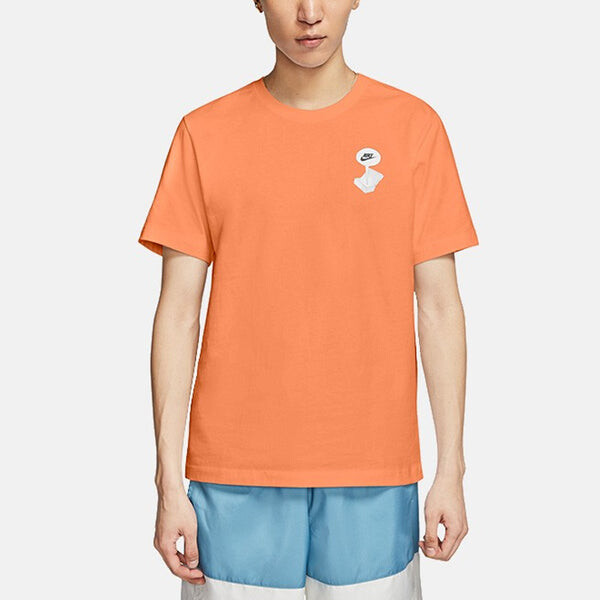 Футболка как m sportswear nsw tee shoe print short sleeve red orange Nike, оранжевый — фото 4