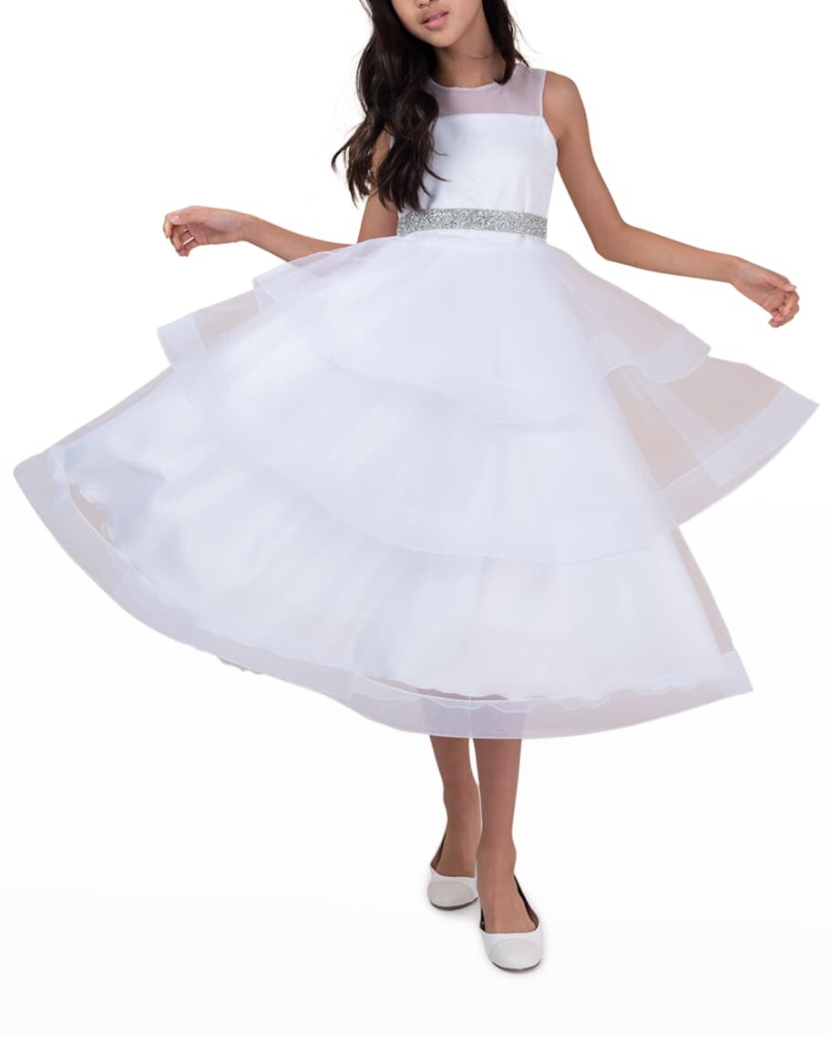 

Ярусное платье Ella из органзы для девочки, размеры 4–16 White Label by Zoe