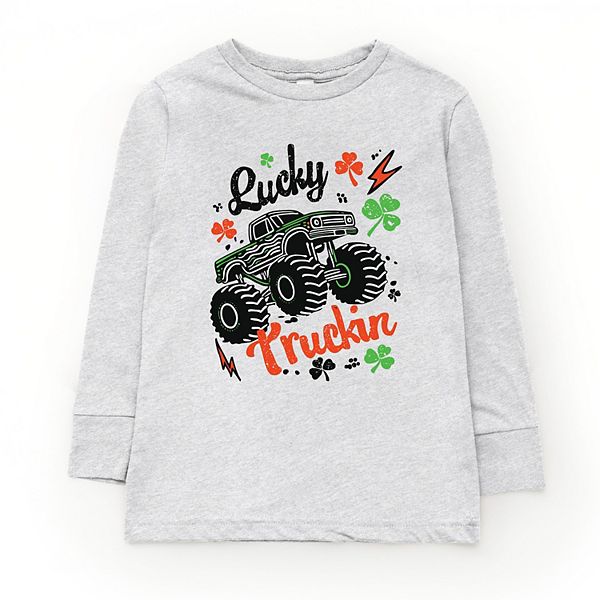 

Футболка Lucky truckin clover с длинным рукавом The Juniper Shop, Heather Grey