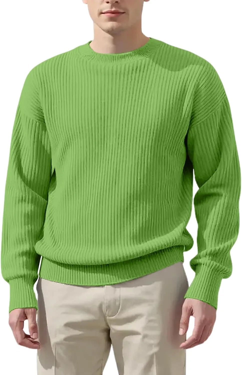 

Мужской свитер Ymosrh, длинный рукав, однотонный, легкий, мягкий, вязаный, размеры M-3XL