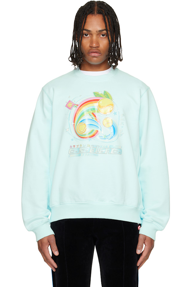 

Толстовка с изображением теннисного мяча в стиле манга Casablanca, синий