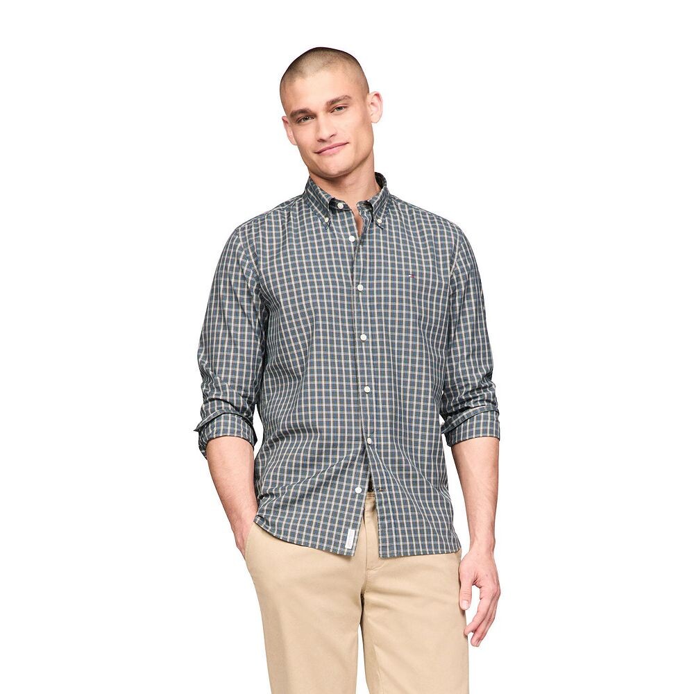 

Мужской эластичный поплин в клетку Tommy Hilfiger Twain, цвет Dark Green Tartan