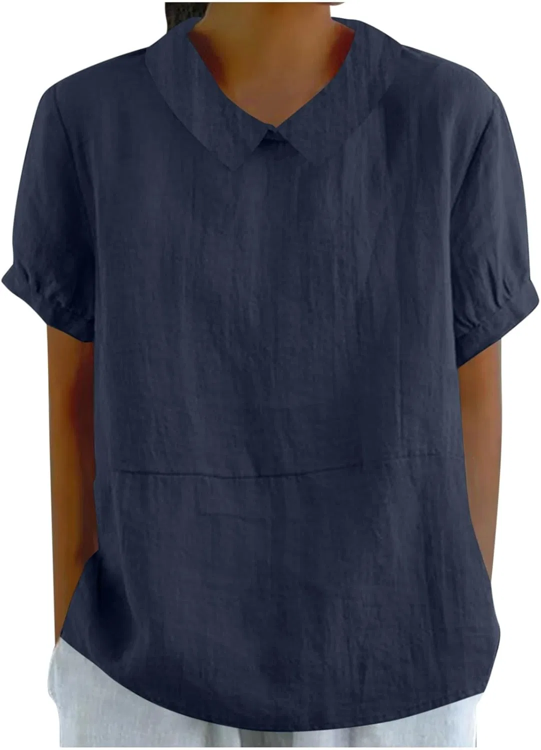 Женская футболка с коротким рукавом, Cotton Linen, Navy