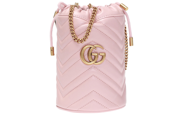 

GUCCI Сумка-ведро GG Marmont из коровьей кожи, через плечо, мини-сумка, женская, розовая