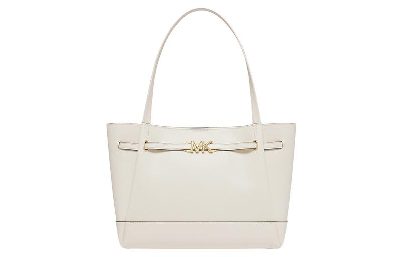 

MICHAEL KORS Сумка-тоут из коровьей кожи с искусственной кожей, шоппер, женская большая сумка через плечо молочно-белого цвета