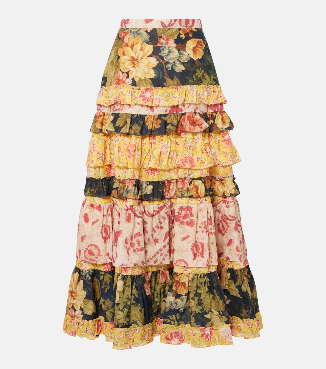 

Юбка макси из хлопкового муслина в стиле пэчворк Valentino, Multicolor.