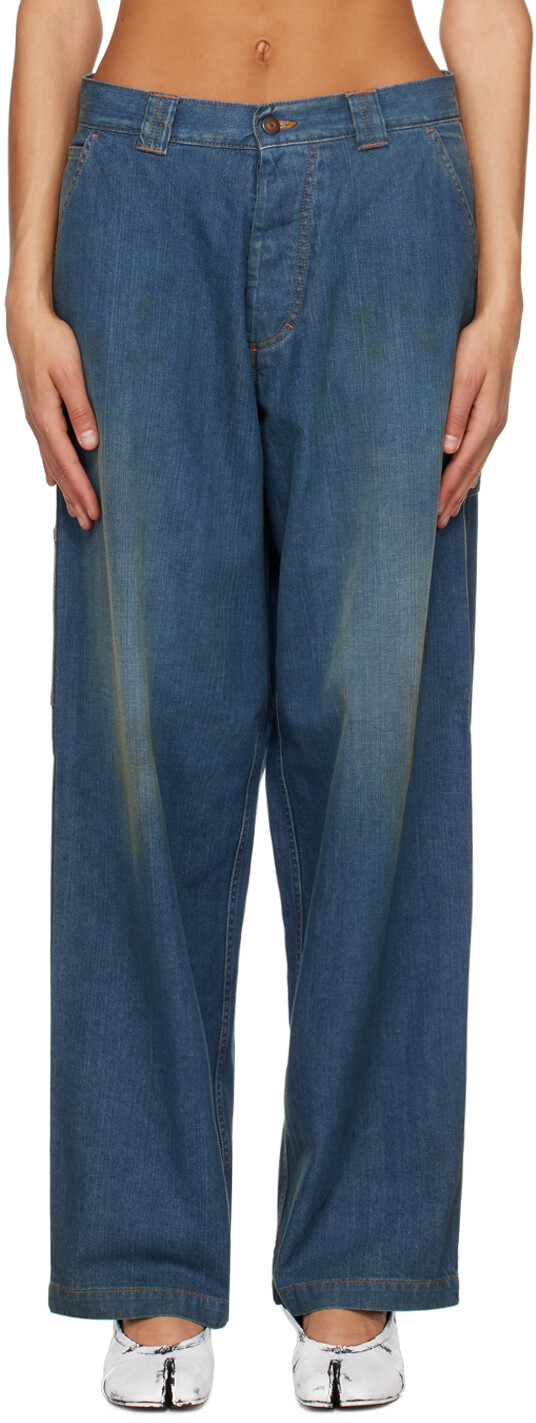 

Синие выцветшие джинсы Maison Margiela