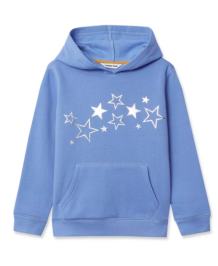 

Детская худи из флиса с капюшоном Lands' End, фиолетовый