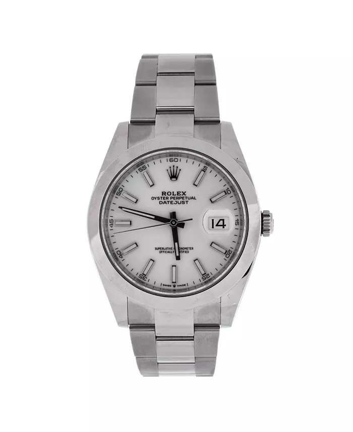 

Часы Oyster Perpetual Datejust автоматические, корпус из нержавеющей стали, 41 мм Pre-Owned Rolex, белый