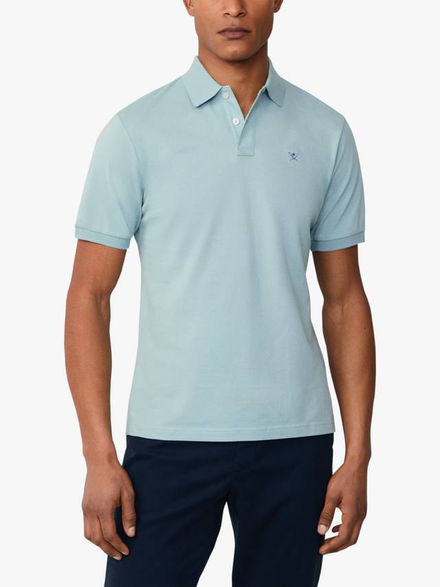 

Хлопковая поло с коротким рукавом slim fit Hackett London, Lagoon Blue
