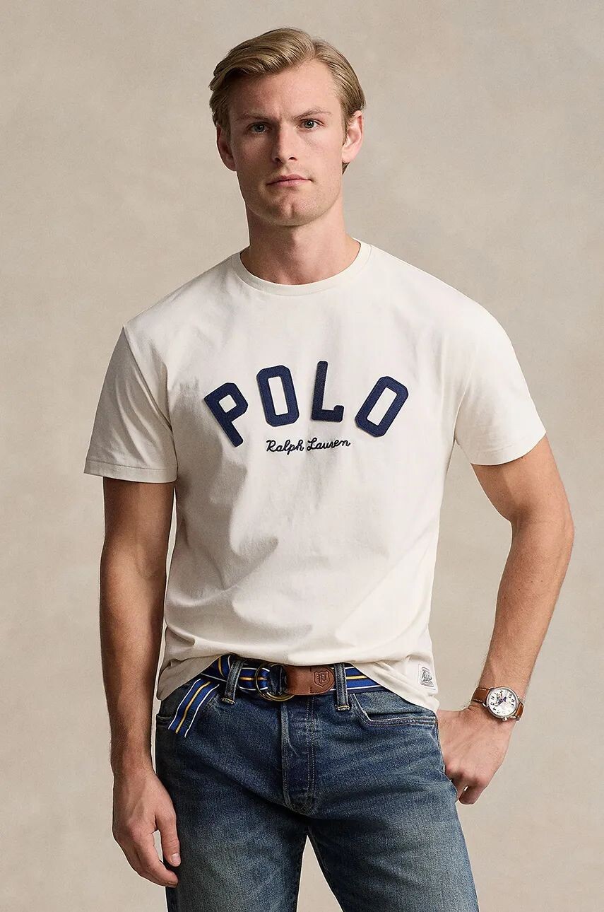 

Хлопковая футболка Polo Ralph Lauren, бежевый