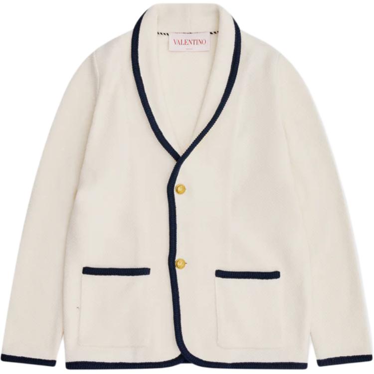 

Valentino Однобортный кардиган с прямым подолом, White