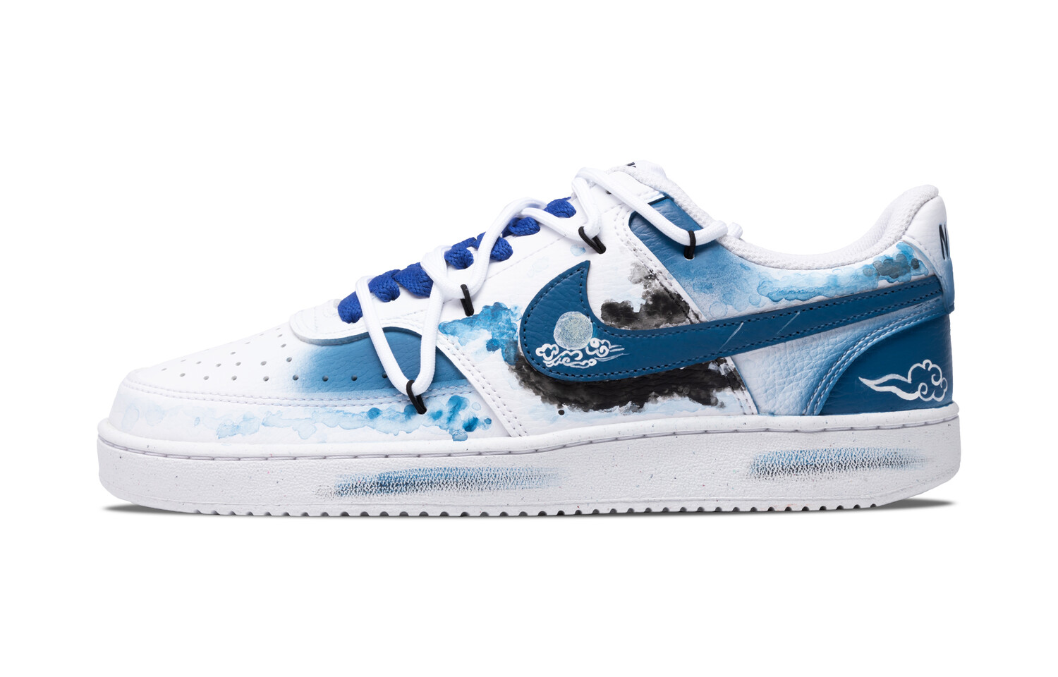 

Кроссовки Nike Court Vision 1 Skateboard Shoes Men Low-Top Blue White, Синий, Кроссовки Nike Court Vision 1 Skateboard Shoes Men Low-Top Blue White