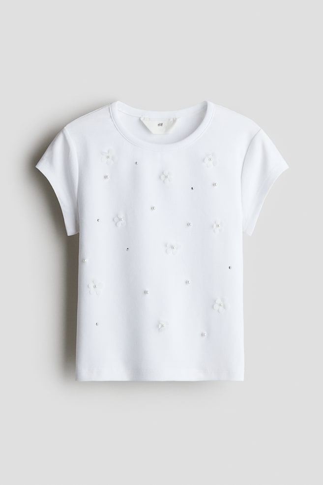 

Украшенная хлопковая рубашка H&M, белый