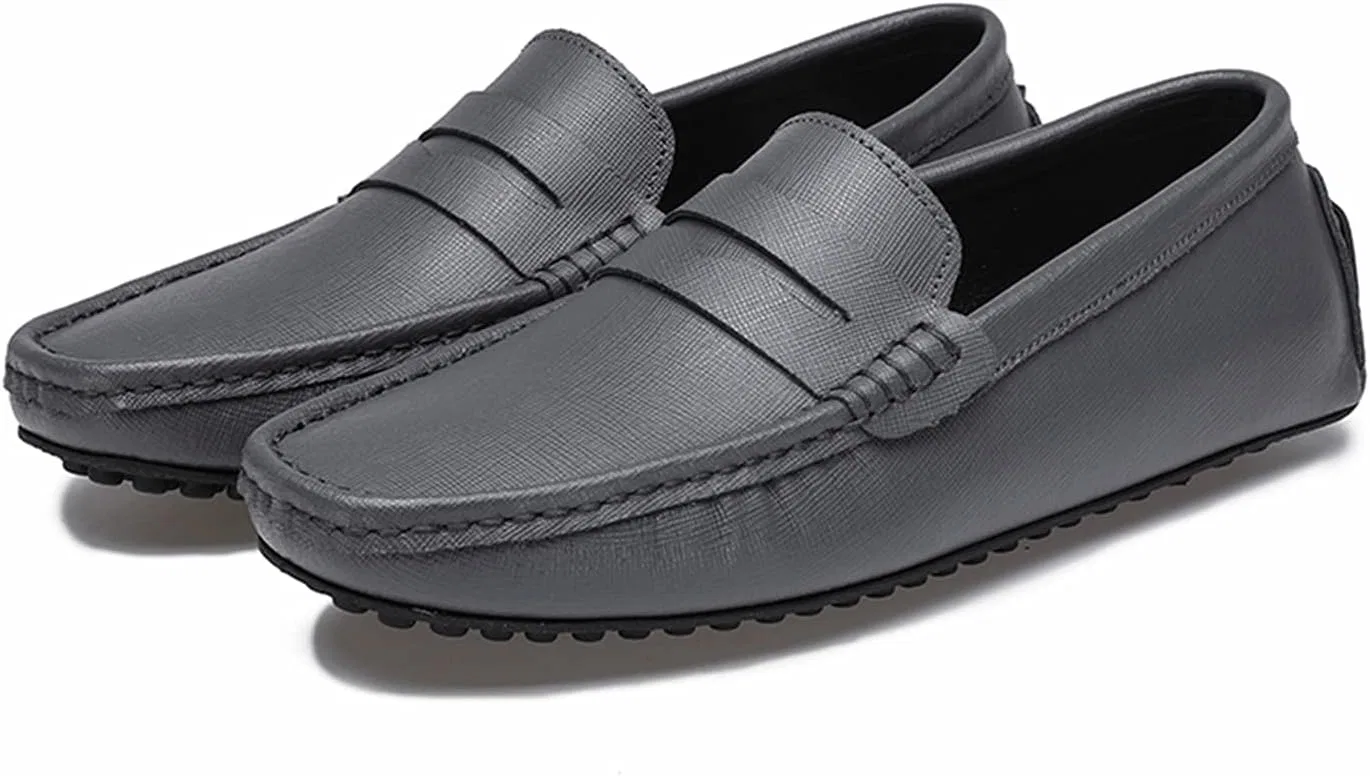 Лоферы мужские из искусственной кожи, Penny Loafers, серый LITNERMIA — фото 4