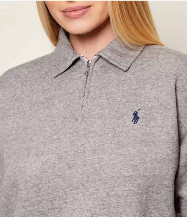 Толстовка loose fit Polo Ralph Lauren, серый — фото 4