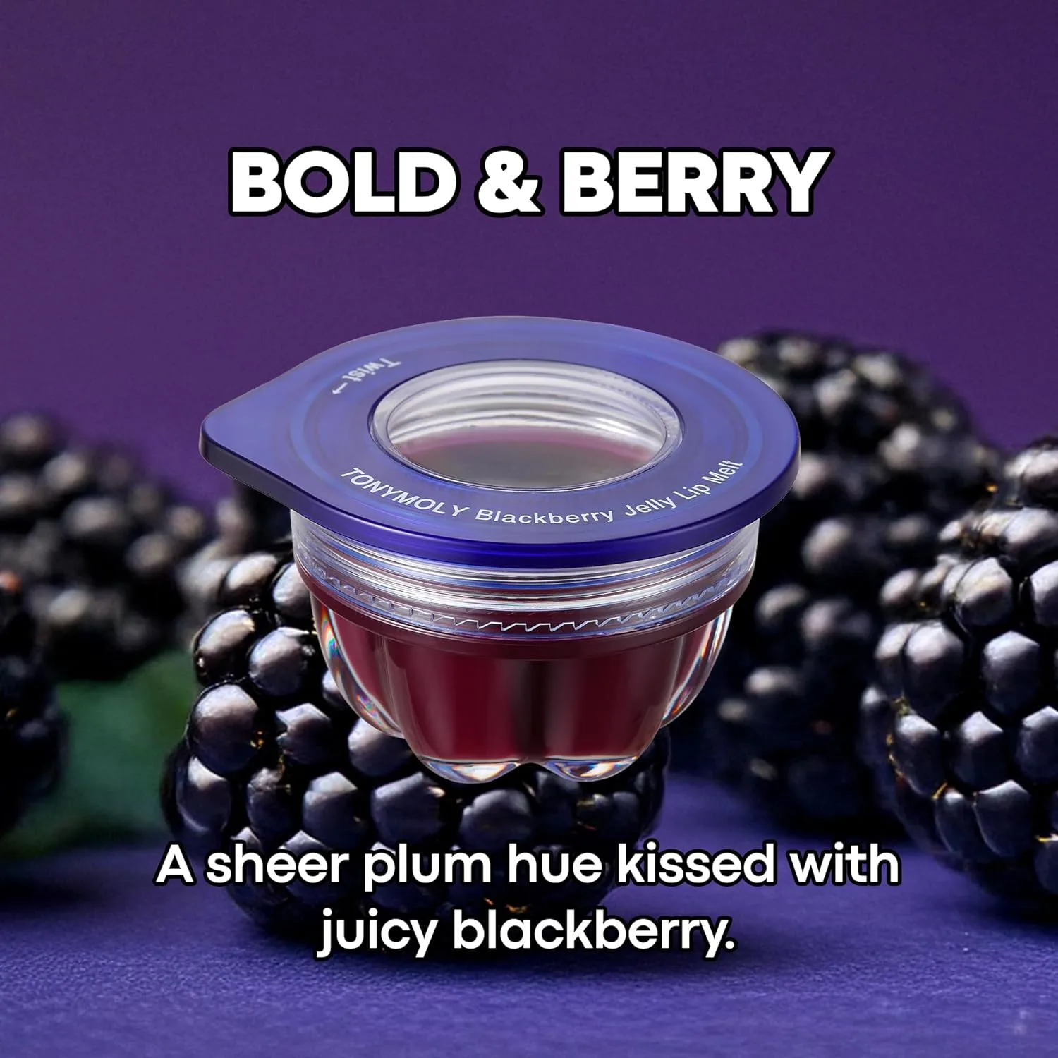 Увлажняющий и питательный бальзам для губ TONYMOLY Jelly Lip Melt, аромат ежевики, 0,31 унции., Blackberry — фото 4