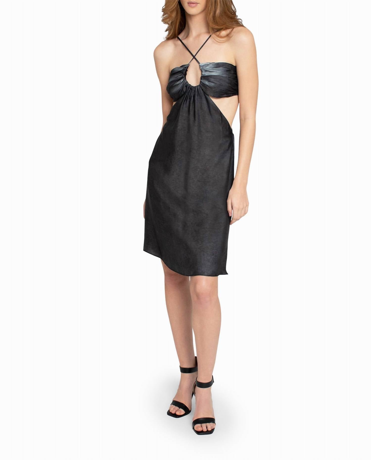 

Платье-мини с вырезами Garment Dyed In Nm Black Nicole Miller