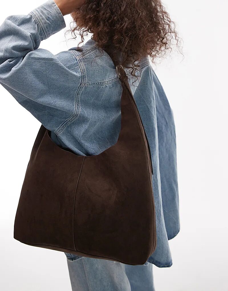 

Большая сумка-тоут из натуральной замши & Other Stories темно-шоколадно-коричневого цвета