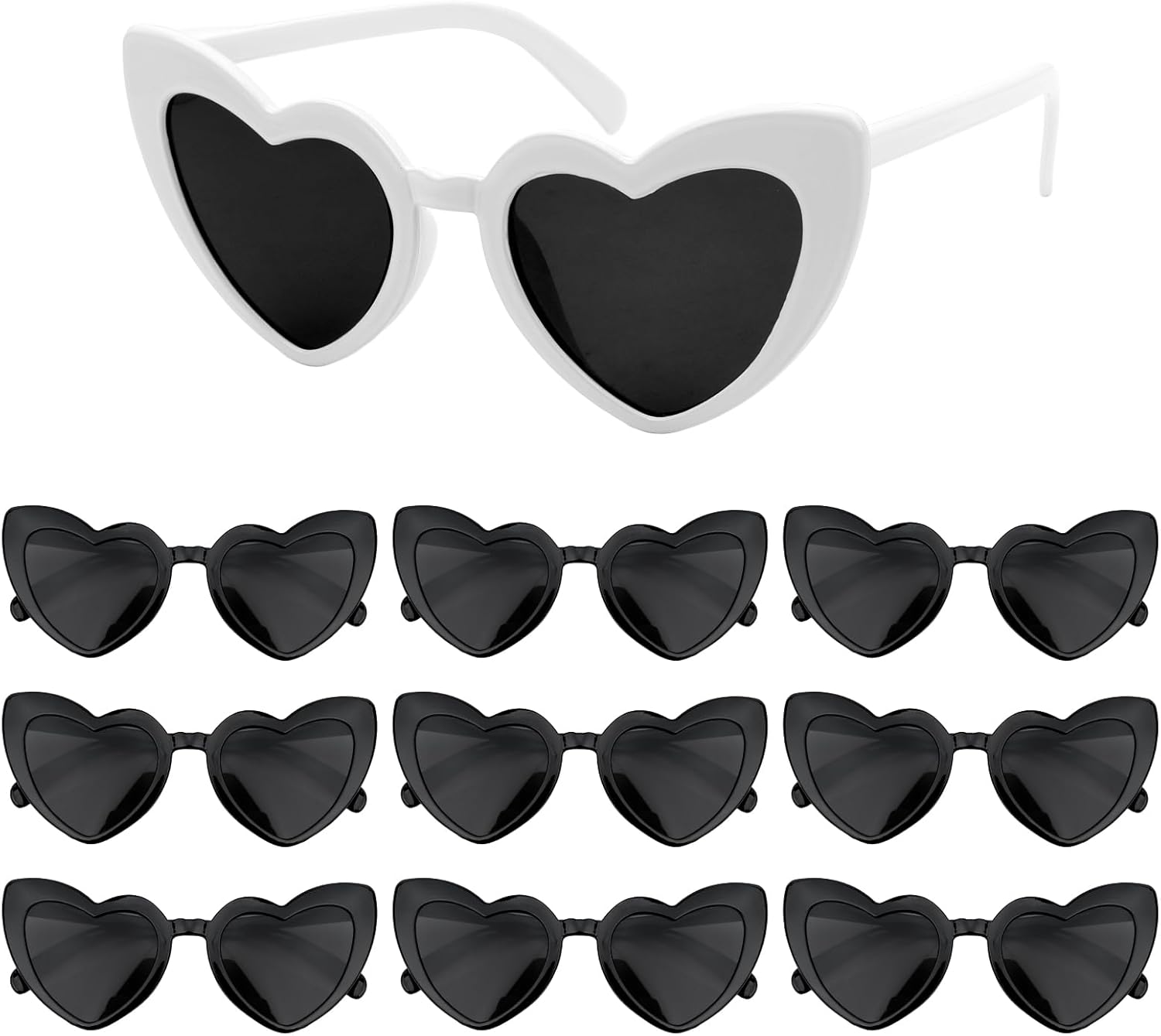 

Солнцезащитные очки в форме сердца для женщин, очки для девичника, винтажные очки в форме сердца для свадебного торжества, для подружек невесты, летних вечеринок (белые и черные) ACO-UINT
