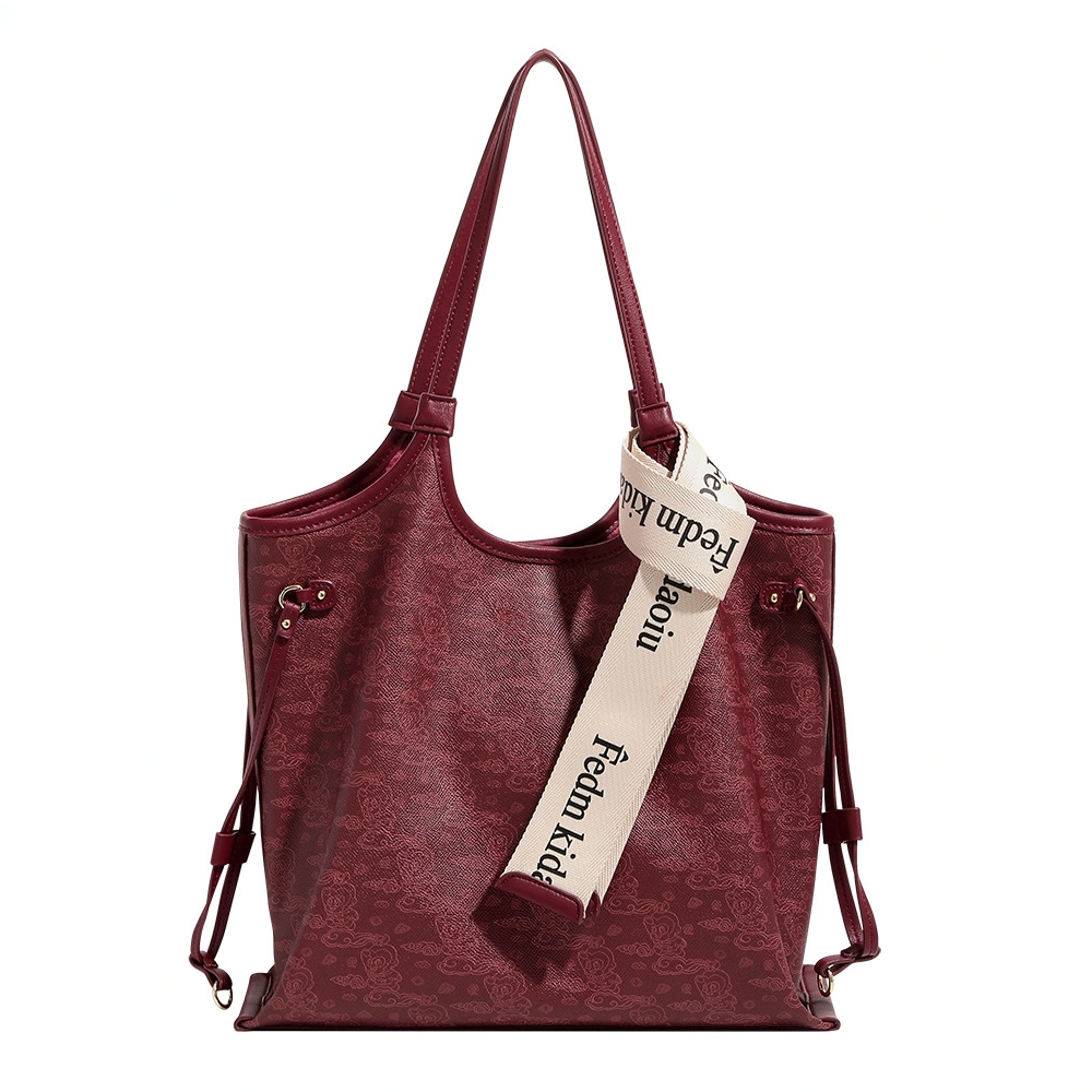 

PAYOT Синтетическая кожаная алая сумка тоут, Burgundy