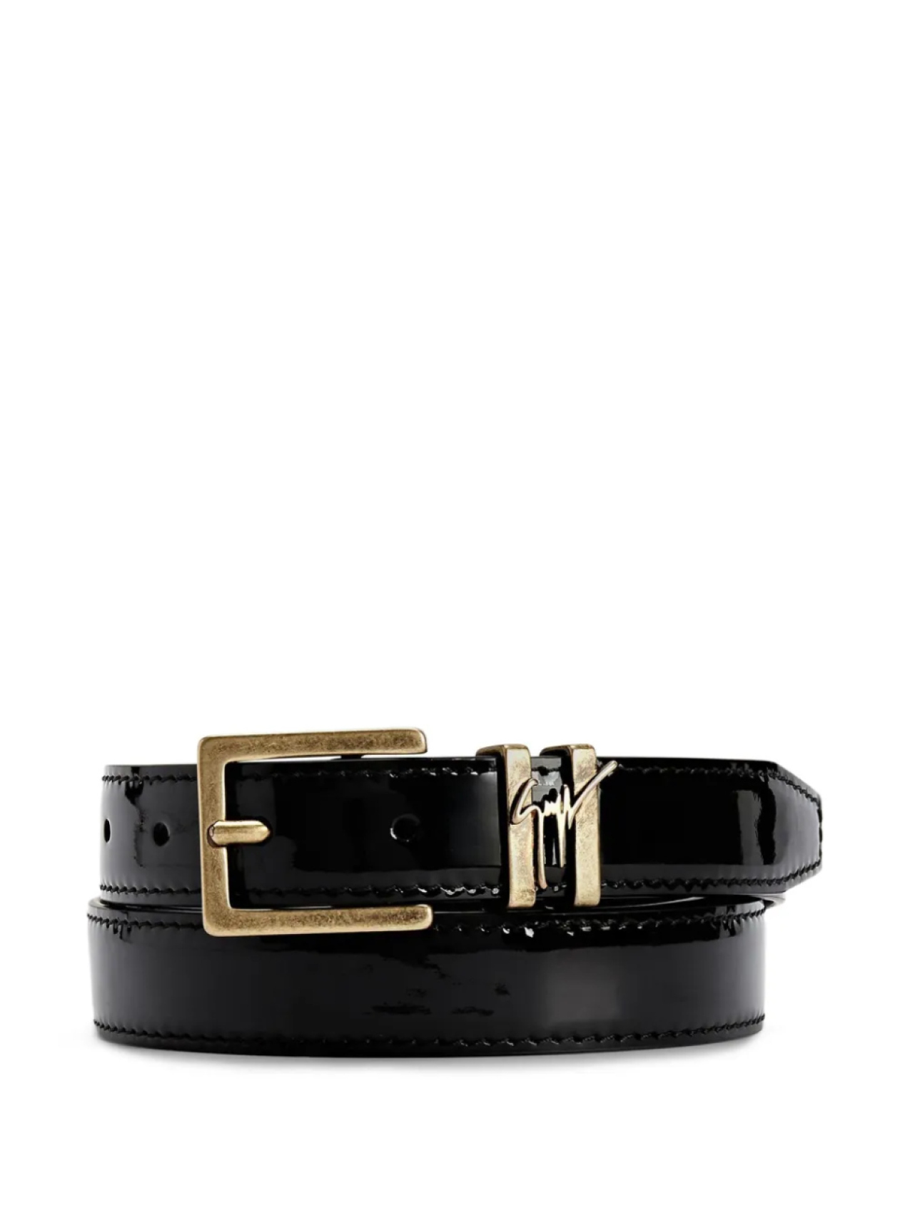 

Ремень с лакированной отделкой Giuseppe Zanotti, черный