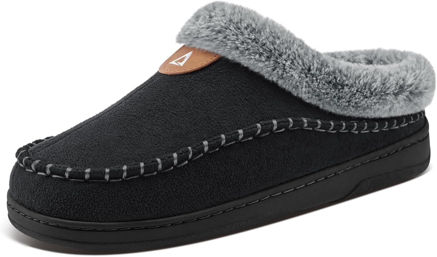 

Мужские тапочки ATHMILE, теплые мокасины с эффектом памяти, домашние и уличные, с мягкой плюшевой подкладкой, для дома и спальни, черный