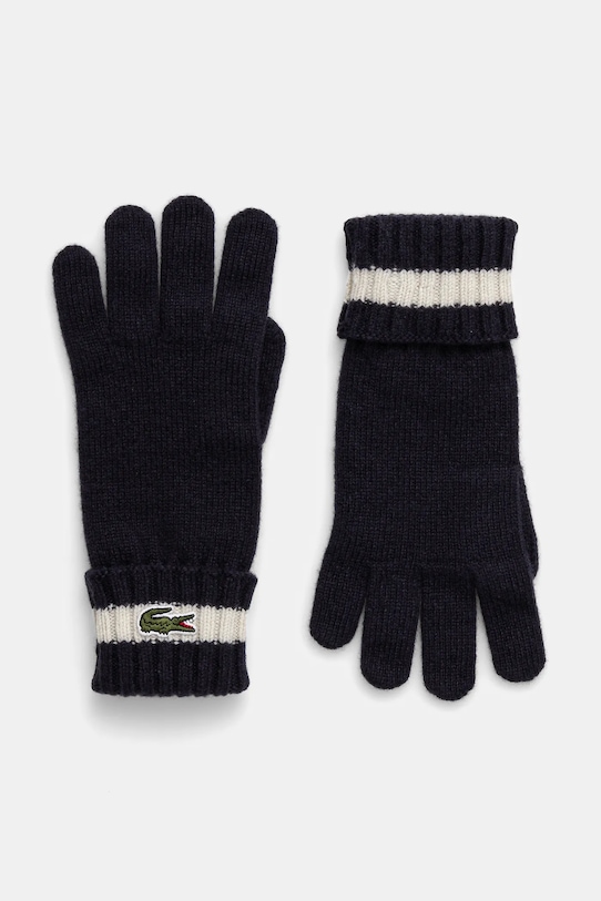 

Шерстяные перчатки Lacoste, темно-синий