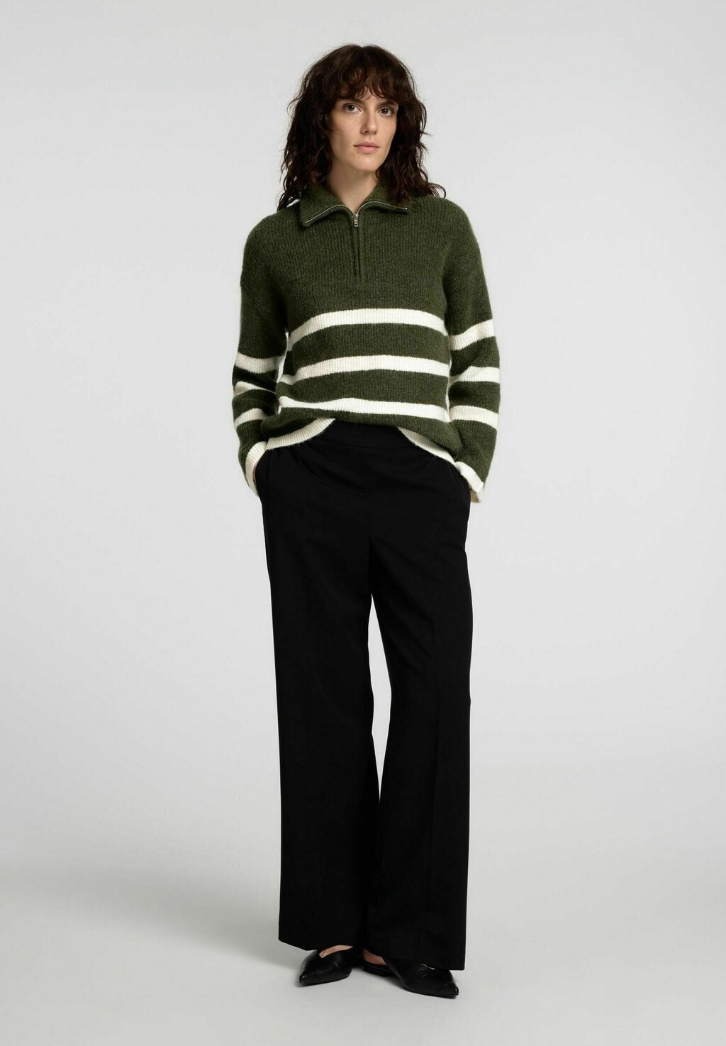 

Джемпер SLFMALINE LS HALF ZIP NOOS Selected Femme, хаки
