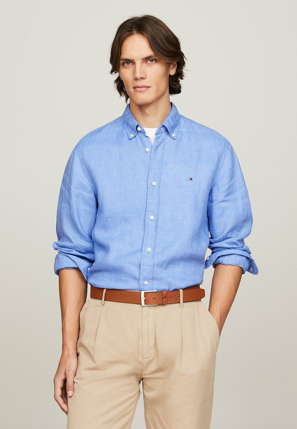 

Рубашка PIGMENT DYED REGULAR FIT Tommy Hilfiger, цвет blue spell