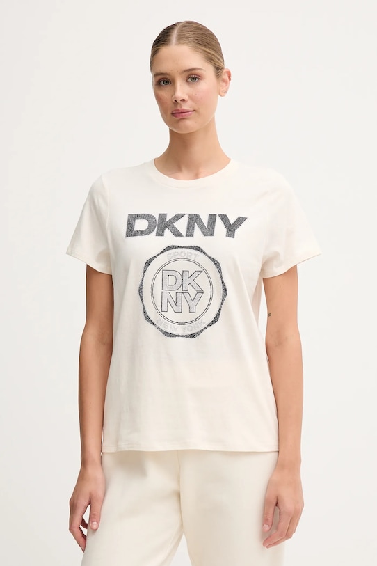 

Футболка из хлопка Dkny, бежевый