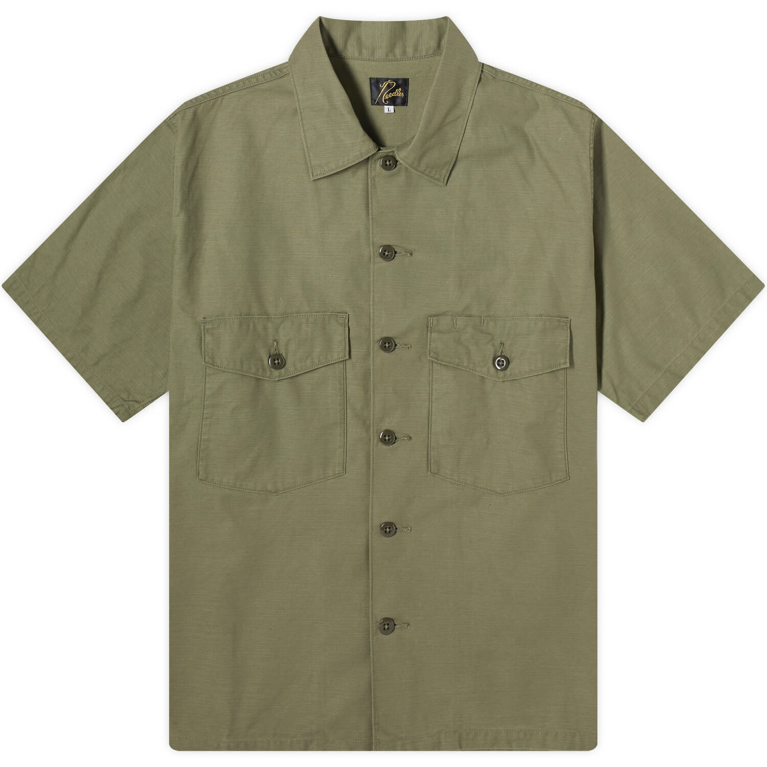 

Рубашка с коротким рукавом Needles Short Sleeve Fatigue Shirt, цвет Olive