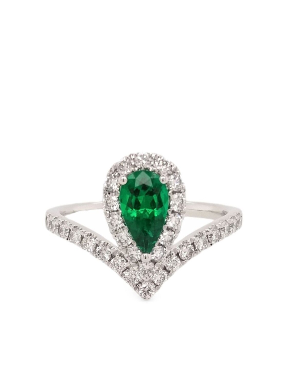 

Кольцо из белого золота 18 карат с изумрудом HYT Jewelry, серебряный